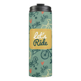 自転車のグリーンモダンパターンに乗ろう タンブラー