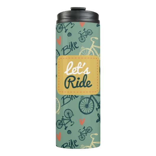自転車のグリーンモダンパターンに乗ろう タンブラー (正面)