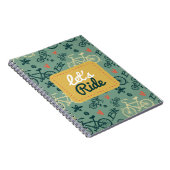 自転車のグリーンモダンパターンに乗ろう ノートブック (右側)