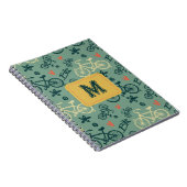 自転車のグリーンモダンパターンに乗ろう ノートブック (右側)