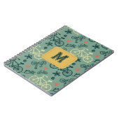 自転車のグリーンモダンパターンに乗ろう ノートブック (左側)