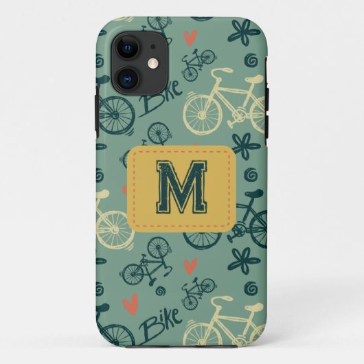 自転車のグリーンモダンパターンに乗ろう Case-Mate iPhoneケース (裏面)