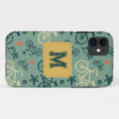自転車のグリーンモダンパターンに乗ろう Case-Mate iPhoneケース (裏面(横))