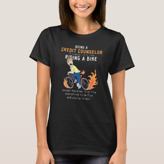 自転車のサイクリストのような信用カウンセラー Tシャツ (正面)