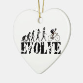 自転車のサイクリングのバイクの乗馬の進化は芸術を遊ばします セラミックオーナメント (左)