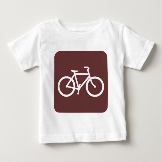 自転車のサイン – ダークブラウン ベビーTシャツ (正面)