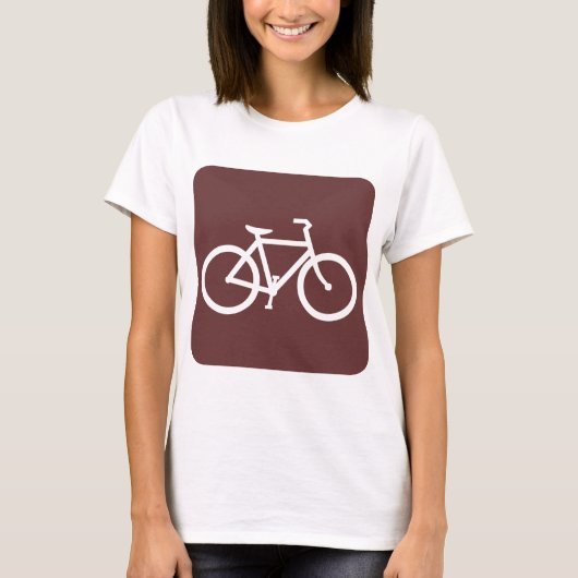 自転車のサイン – ダークブラウン Tシャツ (正面)