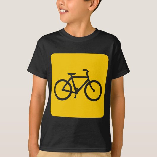 自転車のサイン – 琥珀 Tシャツ (正面)