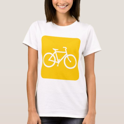 自転車のサイン – 琥珀 Tシャツ (正面)