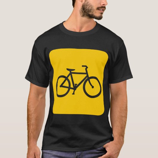 自転車のサイン – 琥珀 Tシャツ (正面)