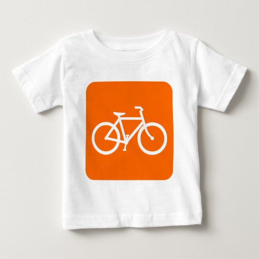 自転車のサイン – 白 ベビーTシャツ (正面)