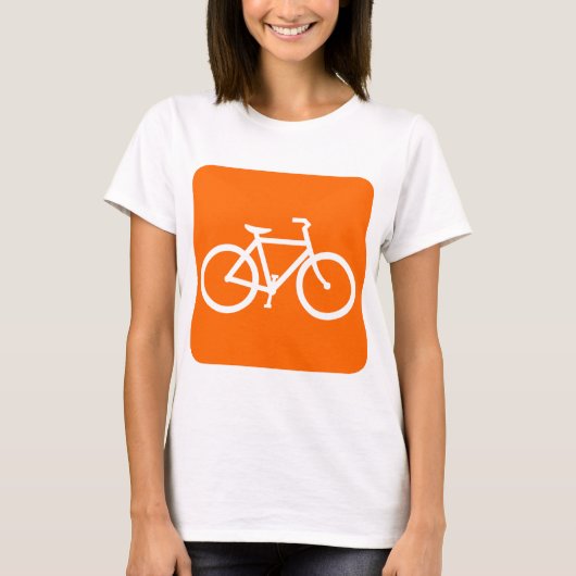 自転車のサイン – 白 Tシャツ (正面)