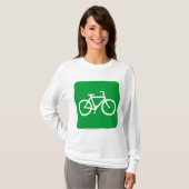 自転車のサイン – 草の緑 Tシャツ (正面フル)