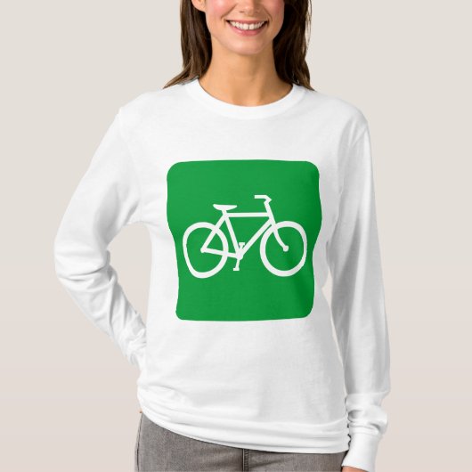 自転車のサイン – 草の緑 Tシャツ (正面)