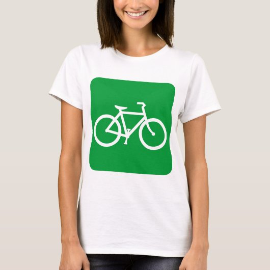 自転車のサイン – 草の緑 Tシャツ (正面)