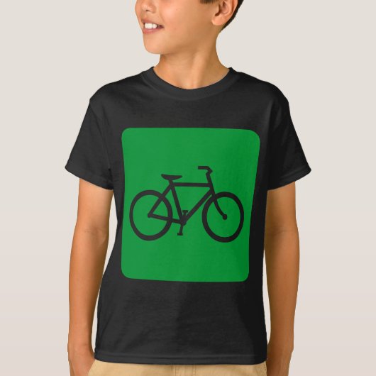 自転車のサイン – 草の緑 Tシャツ (正面)