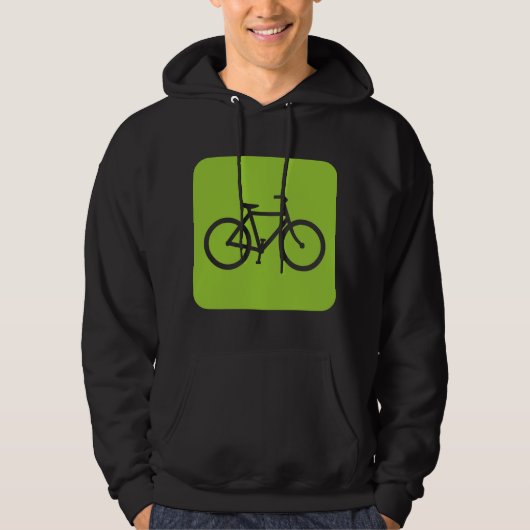 自転車のサイン – Martian Green パーカ (正面)