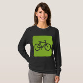 自転車のサイン – Martian Green Tシャツ (正面フル)