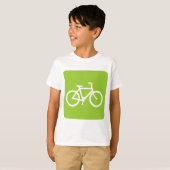 自転車のサイン – Martian Green Tシャツ (正面フル)