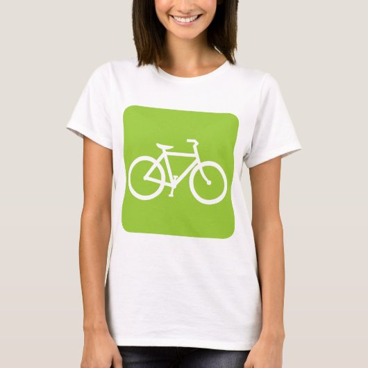 自転車のサイン – Martian Green Tシャツ (正面)