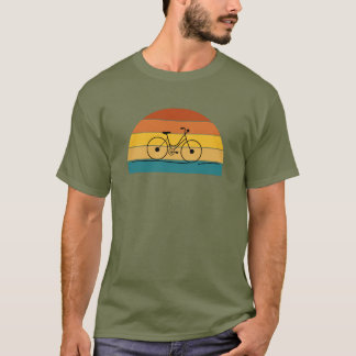 自転車のサンセットTシャツをリト Tシャツ