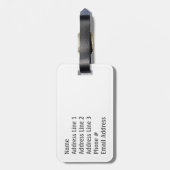 自転車のシルエット及び名前の荷物のラベル ラゲッジタグ (裏面縦)