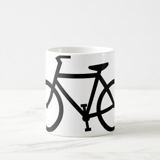 自転車のシルエット コーヒーマグカップ (中央)
