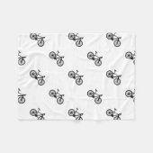 自転車のシンプルな手描きの落書き フリースブランケット (正面(横))