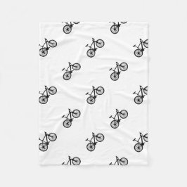 自転車のシンプルな手描きの落書き フリースブランケット