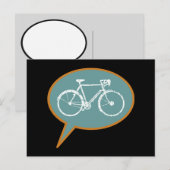自転車のスピーチバルーン ポストカード (正面/裏面)