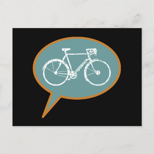自転車のスピーチバルーン ポストカード (正面)
