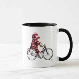 自転車のソックス猿 マグカップ