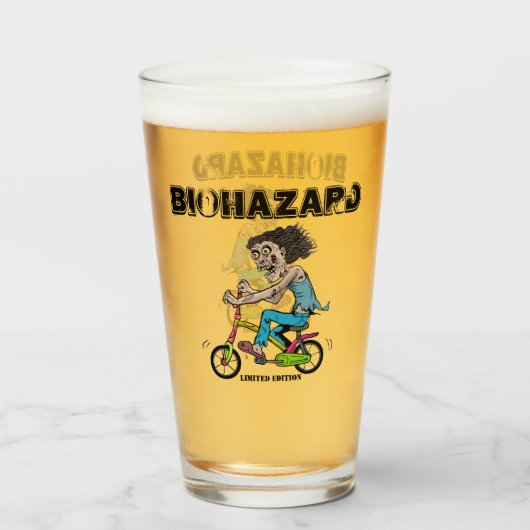 自転車のゾンビ タンブラーグラス (ドリンク裏面)