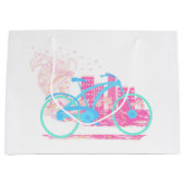 自転車のデザインのギフトバッグ ラージペーパーバッグ (正面)