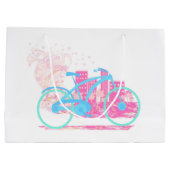 自転車のデザインのギフトバッグ ラージペーパーバッグ (裏面)