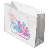 自転車のデザインのギフトバッグ ラージペーパーバッグ (裏面アングル)