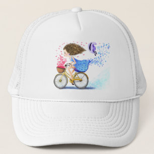 自転車のトラック運転手の女の子ハットロマンチックな愛のハート キャップ