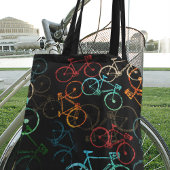 自転車のトートバッグ。黒に着色された自転車 トートバッグ