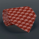 自転車のネクタイ。 ネクタイ<br><div class="desc">茶色と白い自転車のパターンのネクタイ。</div>