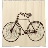 自転車のバイクのオートミールのクリームの茶色のシャワー・カーテン シャワーカーテン (正面)
