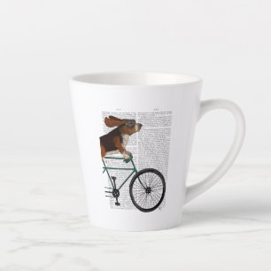 自転車のバセット·ハウンド カフェラテマグ