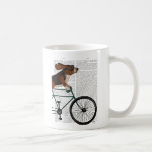 自転車のバセット·ハウンド コーヒーマグカップ