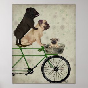 自転車のパグ ポスター