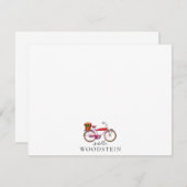 自転車のパーソナライズされた花 ノートカード (正面/裏面)