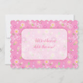 自転車のピンクの花かご誕生日 (裏面)