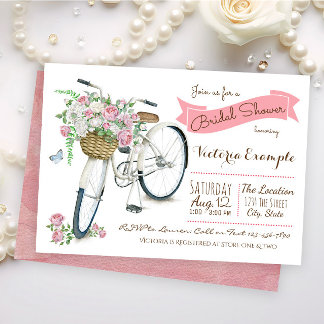 自転車のブライダルシャワー招待 招待状