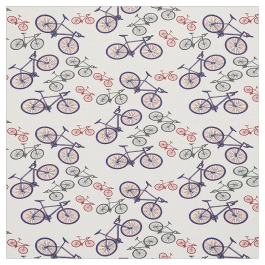 自転車のプリントのデザインの生地 ファブリック (見本)