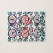 自転車のプリントのデザイン ジグソーパズル (横)