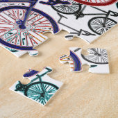 自転車のプリントのデザイン ジグソーパズル (側面)