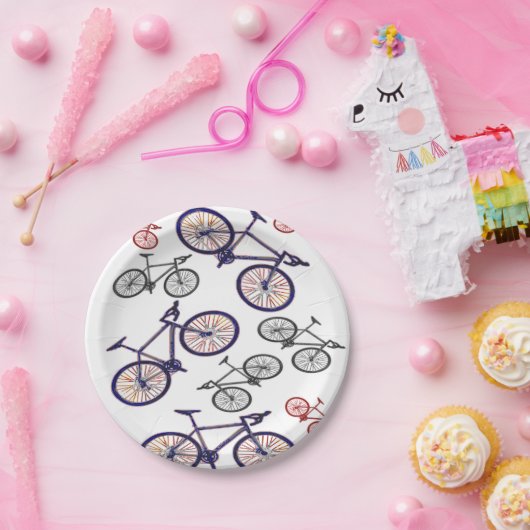 自転車のプリントのデザイン ペーパープレート (パーティー)